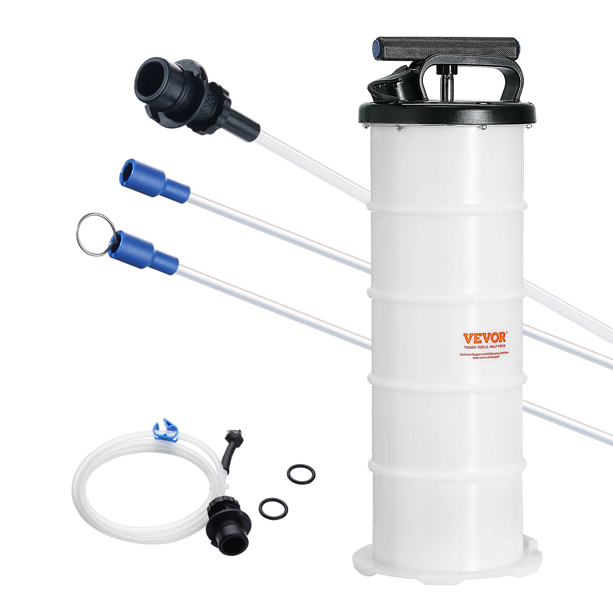 VEVOR 6.5L Fluid Extractor Manual Hand-Operated Car Brake Oil Changer Tool with Hose Vacuum Fluid Oil Pump for Car Accessories