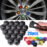 17mm/19mm/21mm 20Pcs Car Wheel Nut Caps Protection Covers Caps Auto Hub Screw Cover Black Car Tire B