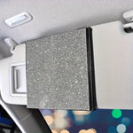 Rhinestone Crystal Car Rear View Mirror Makeup and Magnification Three-mirror Sun Visor Decor Cosmetic Mirror Auto Accessories