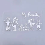 Car Sticker Family Stick Figure Kid Baby Cat Dog Pet Creativity Bumper Applique PVC Decal 10*20cm Accessory Stickers Supplies
