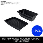 For Tesla Model Y 2025 Juniper Under Seat Storage Box Drawer | ABS Interior Accessory lifestyle view