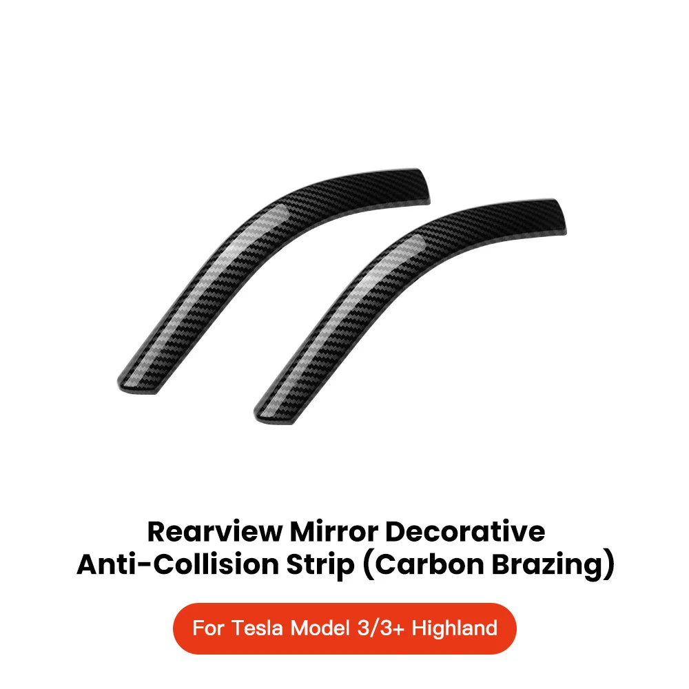 YZ For Tesla Model 3 Y Juniper Highland 2020-2025 2026 Rearview Mirror Anti-collision Strips Trim Anti-scratch Sticker Cover