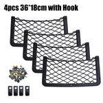 Black Multi Size Car Organizer Net Pocket Car Net Bag Phone Holder Rack Storage Mesh lifestyle view