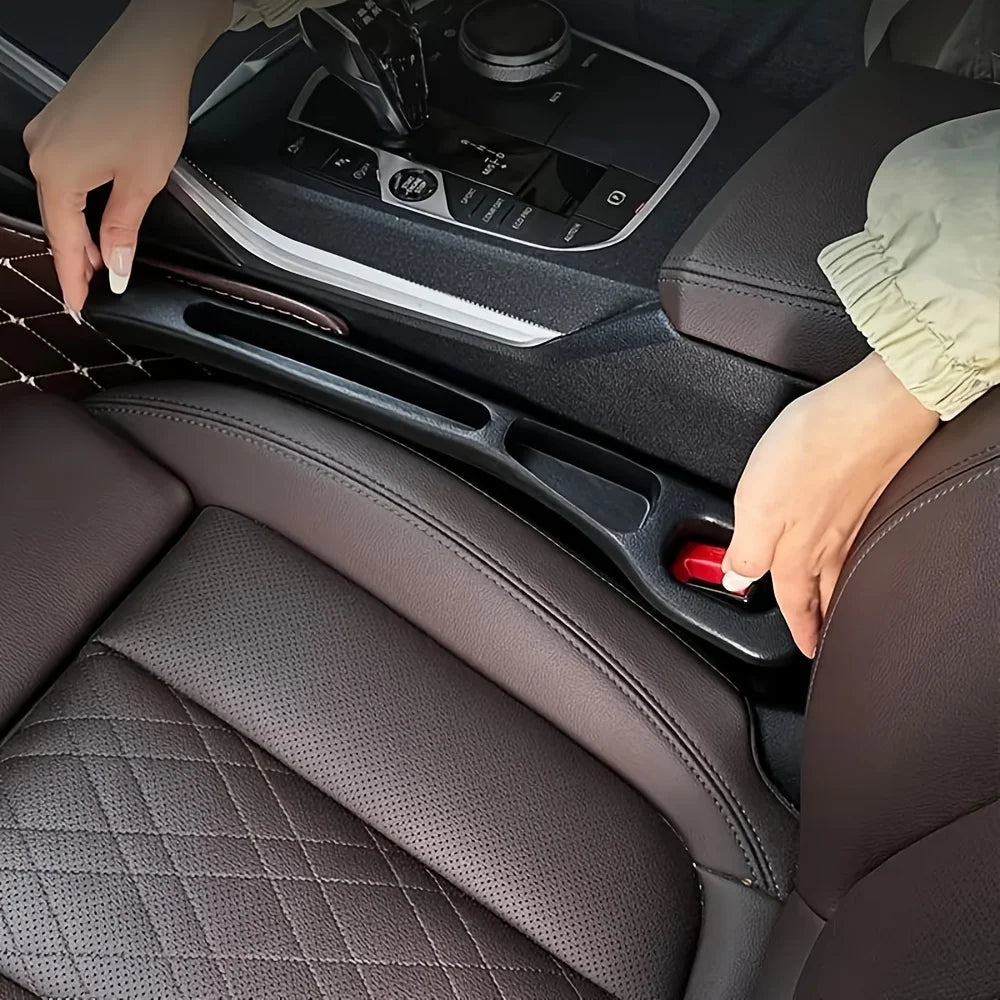 Car Seat Gap Filler Organizer Strip 2 Pc Black