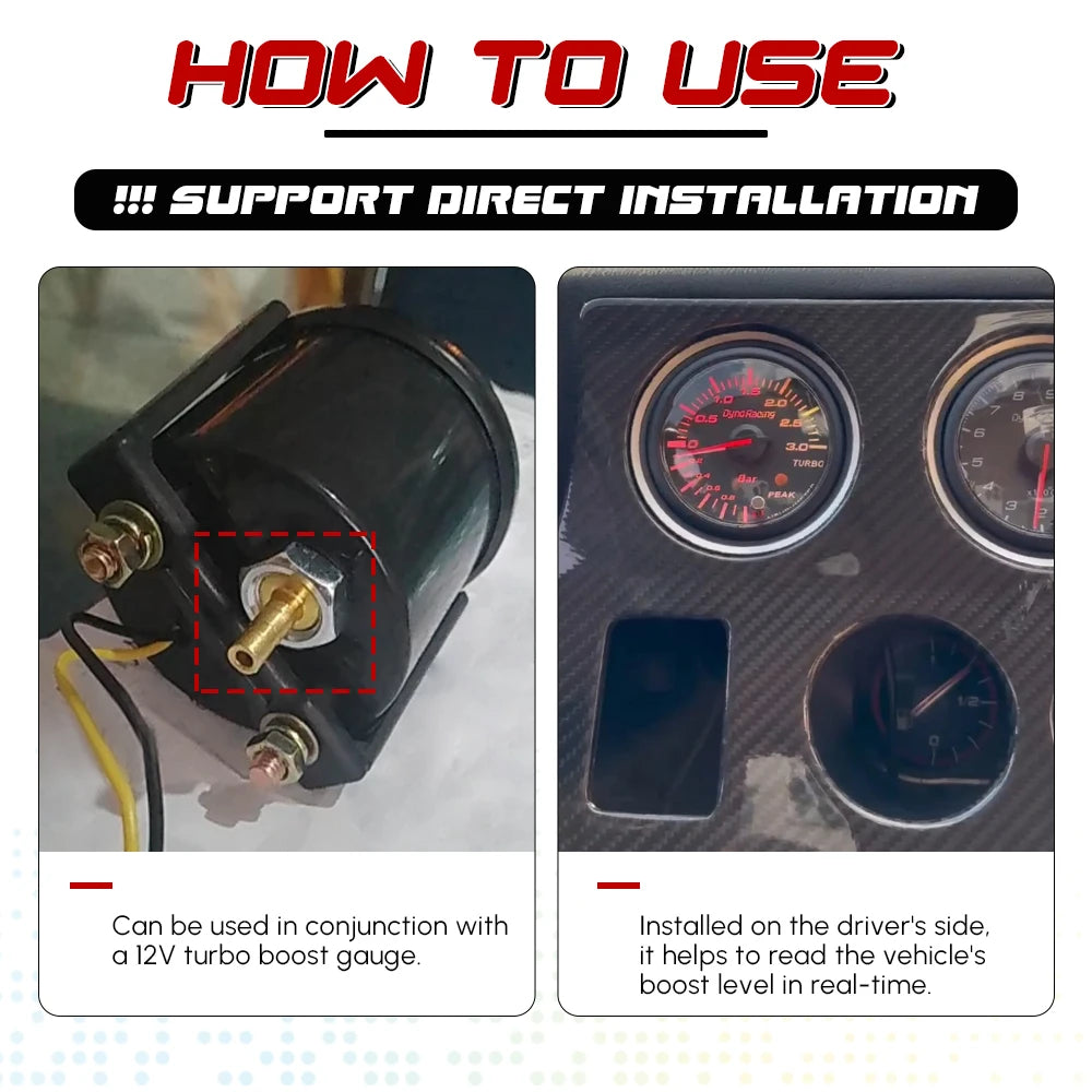 Turbo Boost Sensor for 12V Gauge | High Precision Pressure Sender lifestyle view