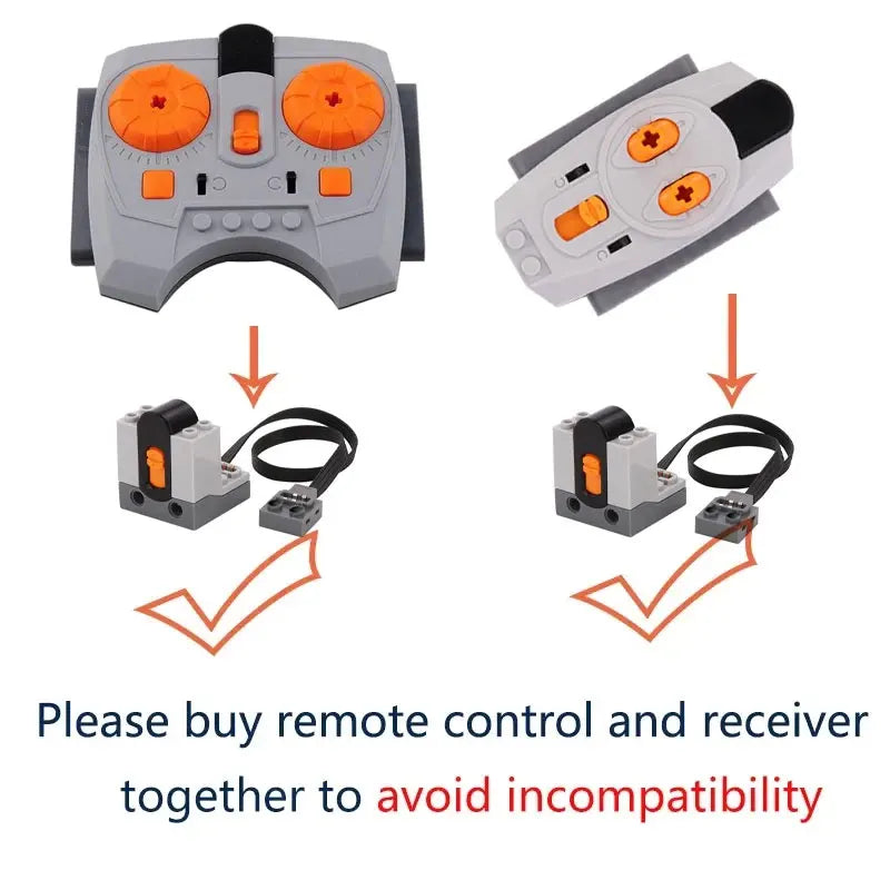 MOC Power Functions M/L/XL Motor Battery Box IR Remote Receiver for RC Car Robot Mode lifestyle view