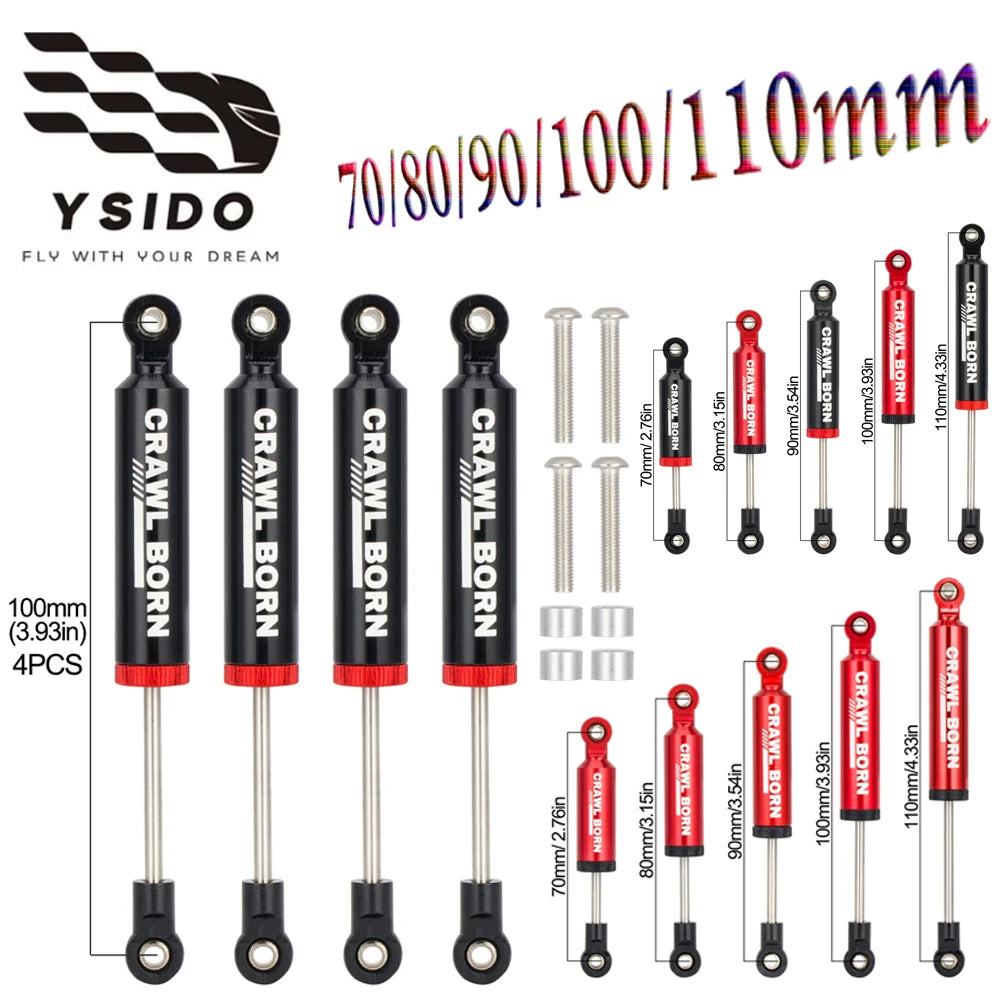 RC Car Shock Absorber Damper 4PCS 1/10 Crawler SCX10 II TRX4