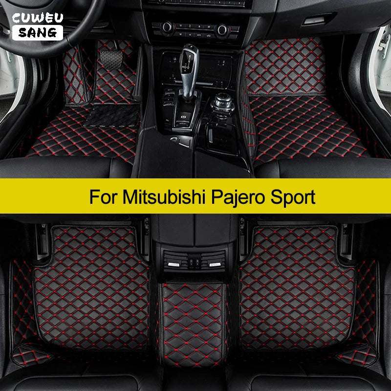 CUWEUSANG Custom Car Floor Mats For Mitsubishi Pajero Sport Auto Carpets Foot Coche Accessorie