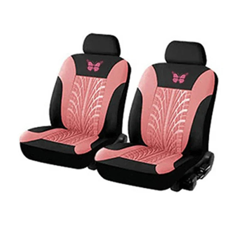 Car Seat Cover Full Set Universal Polyester Butterfly Pattern Embroidery additional angle