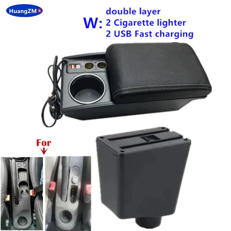 Car Armrest For Renault Clio 4 Armrest Box For Renault Captur Clio 3 III IV Double-Layer Storage Box Cup Holder Car Accessories