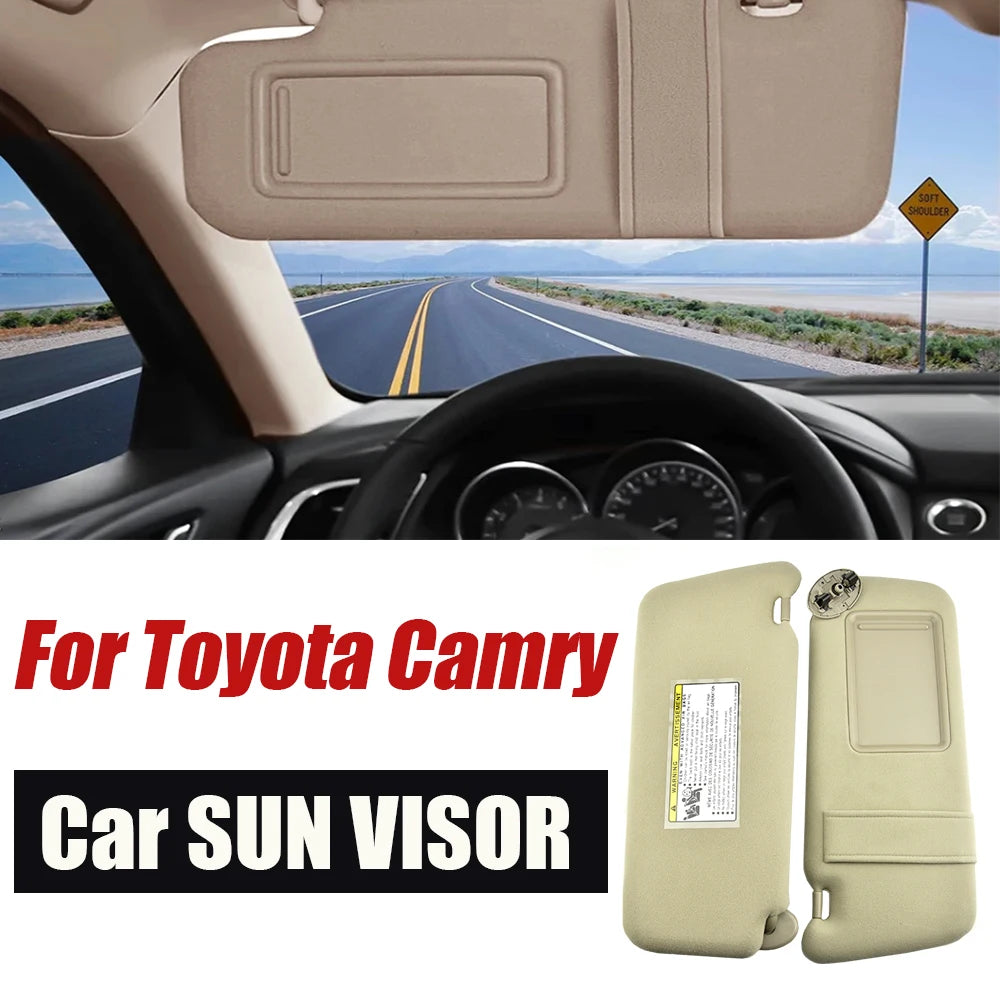 For 2007-2011 for Toyota Camry Hybrid Sun Visor Replacement Beige Driver Car Sun Shade With Makeup Mirror