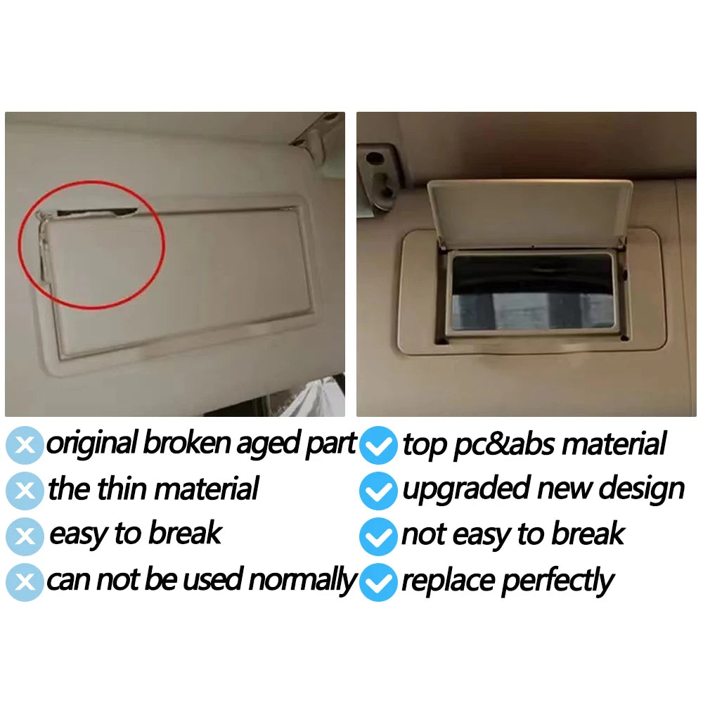 W203 Car Sun Shade Visor Mirror Makeup Cosmetic Mirror For Mercedes Benz C Class 2001-2007 2038101310,2038101410