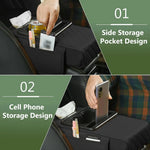 HTMCK Multifunctional Car Armrest Cushion, Center Console Cover with Tissue Holder, Cup Slot and Side Pockets