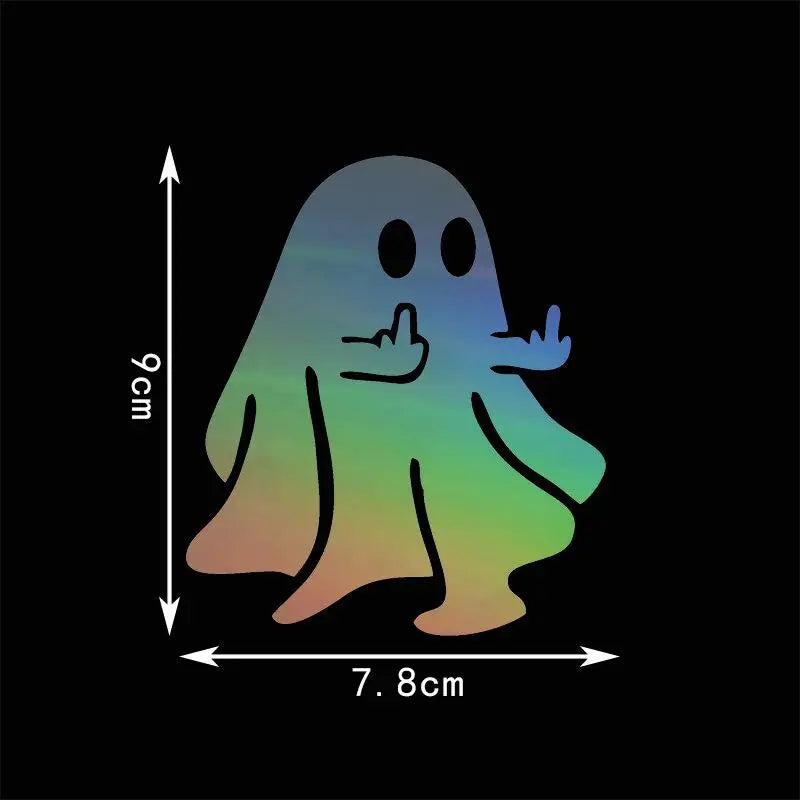 Funny Middle Finger Ghost Motorcycle Car Sticker Waterproof Weather Proof Decal for A lifestyle view