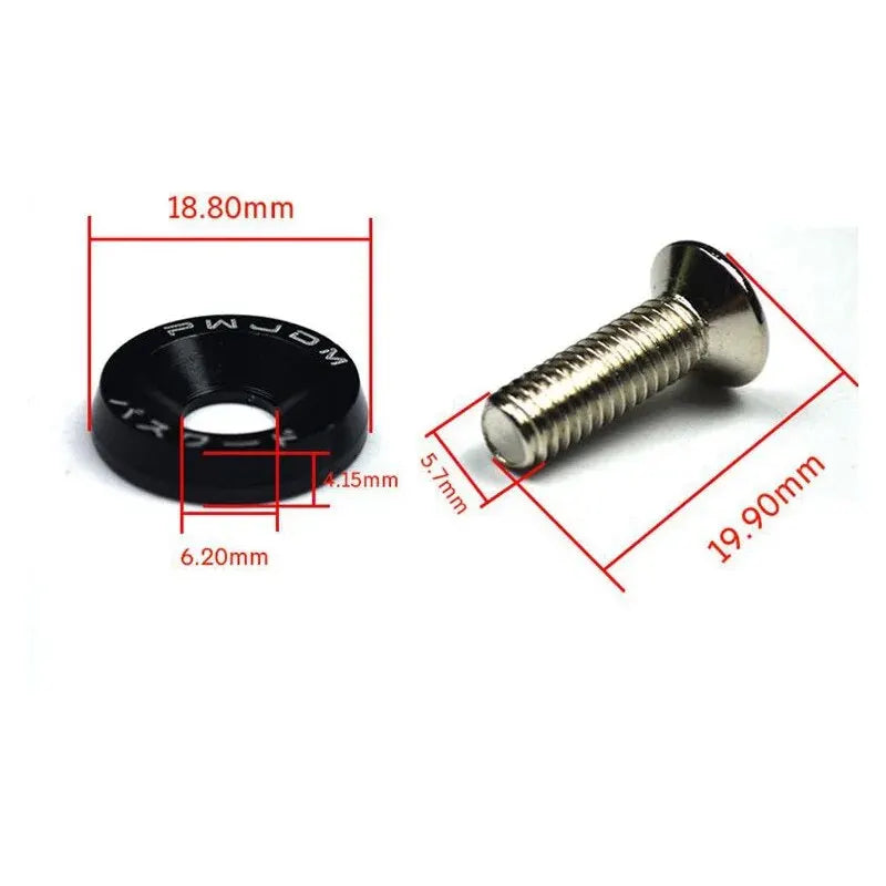 10 PCS M6 Car Modified Fasteners Fender Washer Bumper Engine Concave Screws Fender Wa lifestyle view