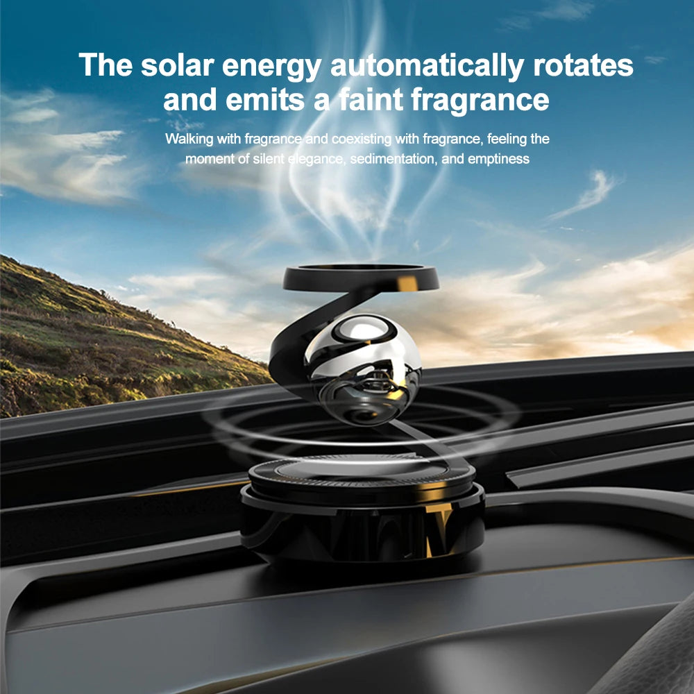 Solar Car Air Freshener | Levitation Rotating Perfume Diffuser for Car Interior additional angle