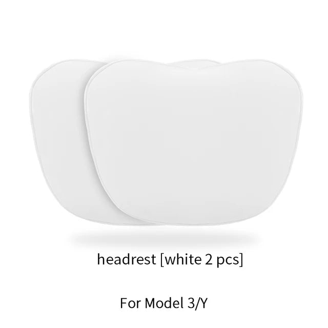 OULEX Car Seat Neck Pillow for Tesla Model 3 Y | Soft Memory Foam Headrest and Lumbar close-up view