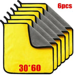 1/6pcs Microfiber Cleaning Towel | Thicken Soft Drying Cloth for Car Body Washing close-up view