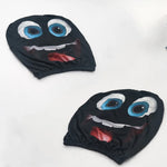 2PCS Blue Big Laugh Eyes Car Headrest Covers 2D Double Print Universal Funny Auto Dec alternate view