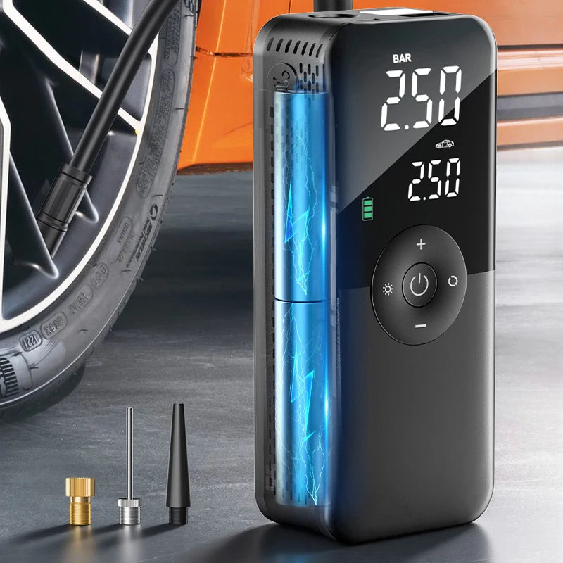 CARSUN Rechargeable Air Pump Tire Inflator | Portable Cordless Digital Compressor for Car, Motorcycl