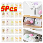 5PCS Round Solid Air Freshener Stick-on Diffuser Box Toilet Diffuser Aroma Long-lasting Deodorizer Bedroom Car Interior Products