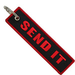 Double-Sided Embroidery Key Ring Keychain For Motocycle Keys additional angle