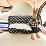 Advanced Sense Thousand Bird Lattice Car Tissue Box Female Car Seat Back Armrest Paper close-up view