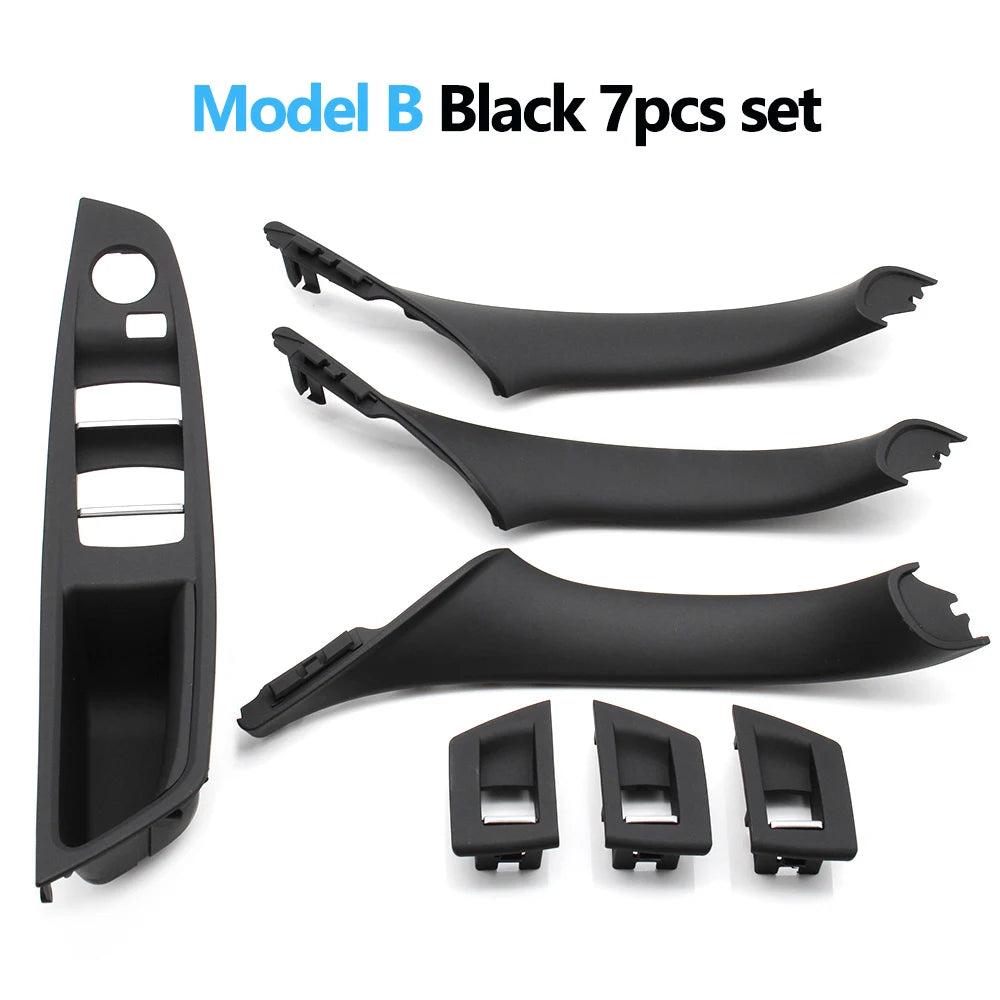 7pcs Set LHD Interior Armrest Door Pull Handle Panel Inside Trim Cover For BMW 5 Seri lifestyle view