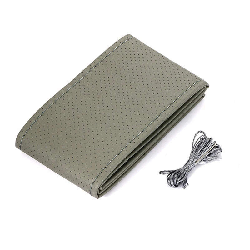 Car Steering Wheel Cover Needles And Braid Thread Artificial Leather Car Covers Suite 3 detail view
