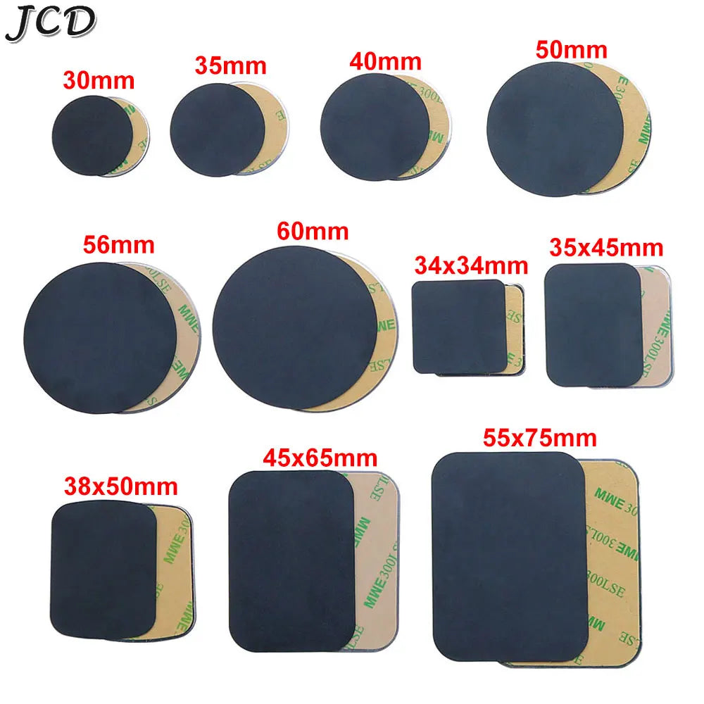 10pcs Black Magnetic Metal Plates for Car Phone Holder | Universal Iron Sheet Disk Sticker Mount