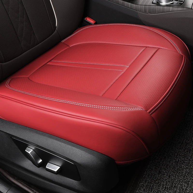 1PCS Nappa Leather Car Seat Cover Full Wrap Driver Car Seat Protector Mat Anti-Slip B alternate view