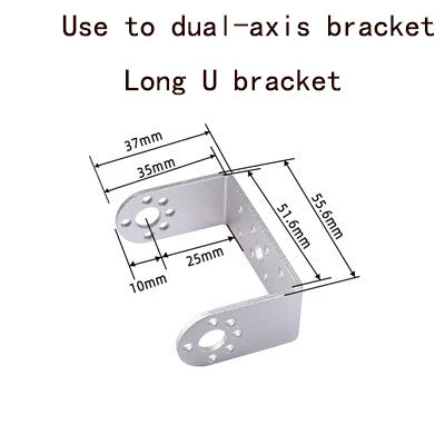 Black Multi Dof Robot Parts Accessory M3/M4 Screw U Beam Servo Bracket For Robot Kit Standard Part Steering Bearing Bracket Kit