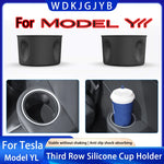 For Tesla Model YL 2026+ Third Row Silicone Cup Holder Insert | Center Console Water Cup Organizer