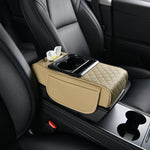 Car Armrest Box 5in1 Car Tissue Box Water Cup Holder Multifunctional Storage Bag Thicken Height Pad Arm Rest Cushion with Pocket
