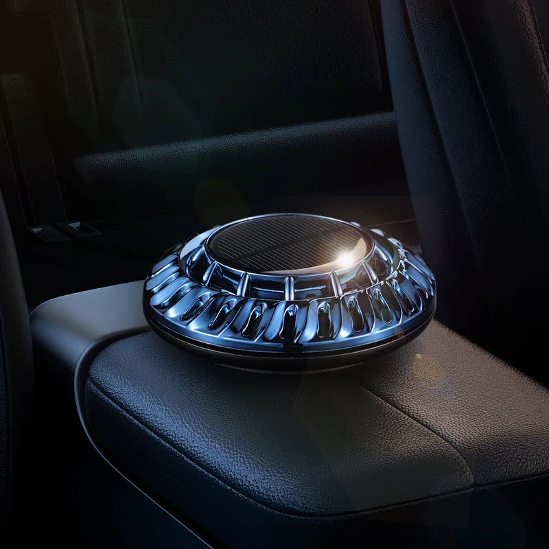 Solar Auto Rotating Spaceship Car Aromatherapy | Solar-Powered Car Air Freshener detail view