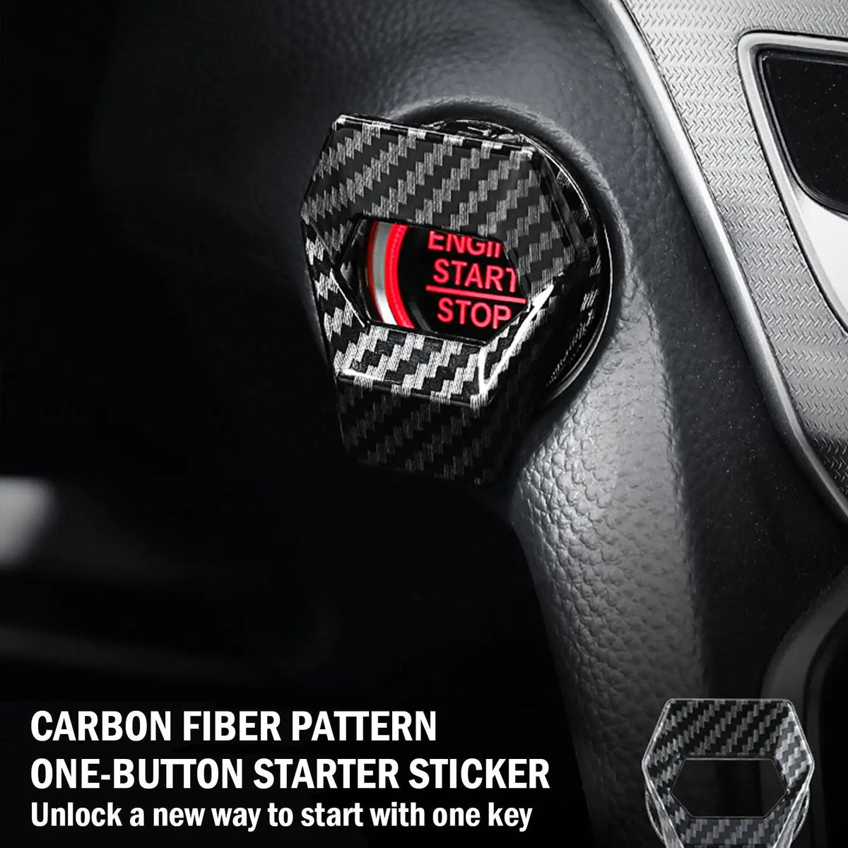 Car Engine Start Stop Switch Button Cover Decorative Auto Accessories Push Button Sticky Cover Car Interior Car-Styling