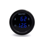 52mm Water Temperature Voltage Gauge Digital LED Display | Dual Readout for 12V/24V additional angle