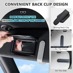 Sunglasses Holder Is Suitable for Car Sun shades Magnetic Leather Sunglasses Clip and close-up view
