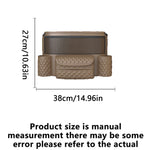 Car Storage Bag Nappa Leather Car Storage Bag between the Center Console and Seat Back close-up view