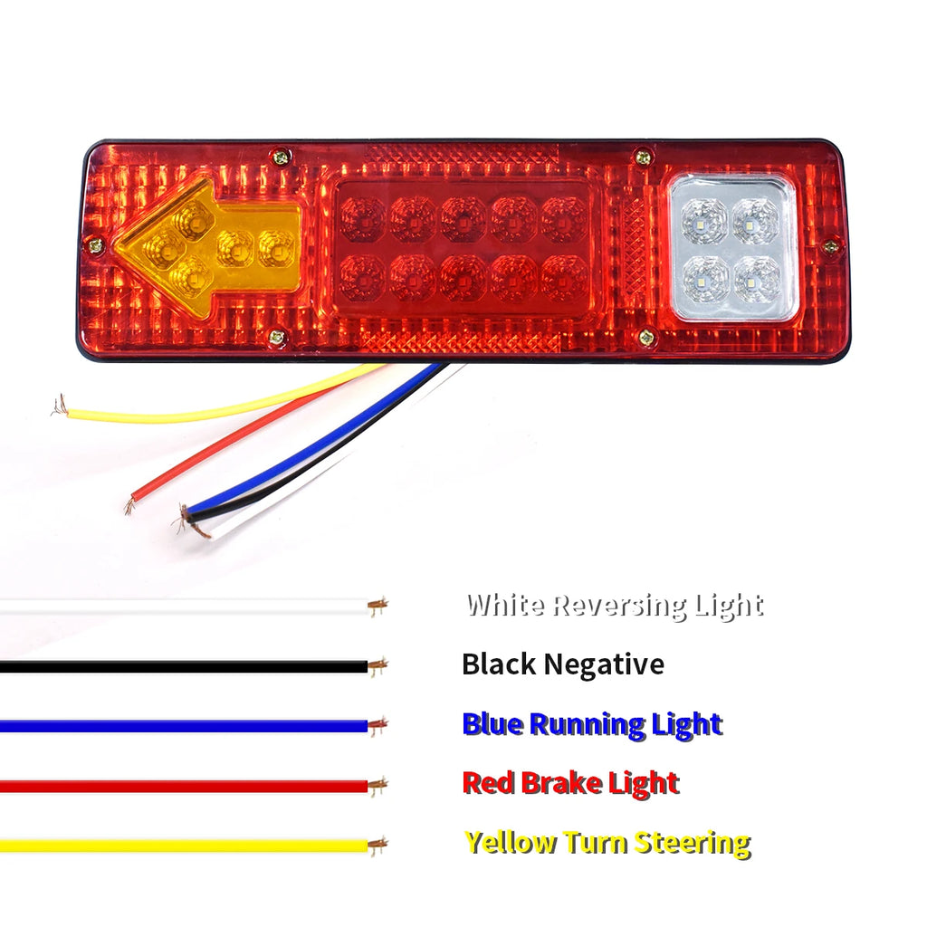All in One Rear Tail Lamp 19 LED Turn Signal Stop Brake Reversing Lights 12V Truck Lorry Tractor Pickup Bus Car Motorhome