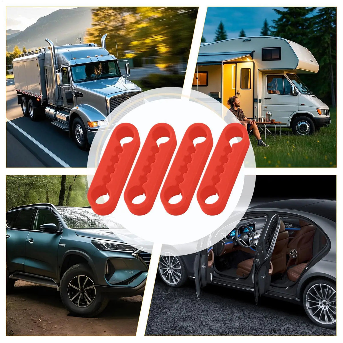 Car Door Shock Absorber Pads Silicone Elastic Damper Cushion Car Door Shock Absorber Cushion For Vehicles RV Truck Automotive