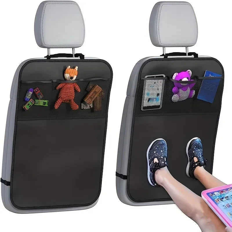 Car Seat Back Organizer with Storage Pockets, Kick Mat Protector