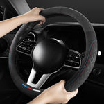 Steering Wheel Cover Suede Leather Breathable Anti Slip 37-38cm detail view