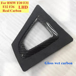Alcantara Handbrake Handle with Carbon Fiber Gear Shift Knob | For BMW F30 F31 F32 F33 close-up view