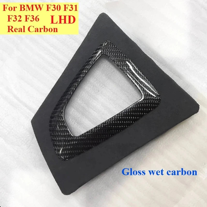 Alcantara Handbrake Handle with Carbon Fiber Gear Shift Knob | For BMW F30 F31 F32 F33 close-up view