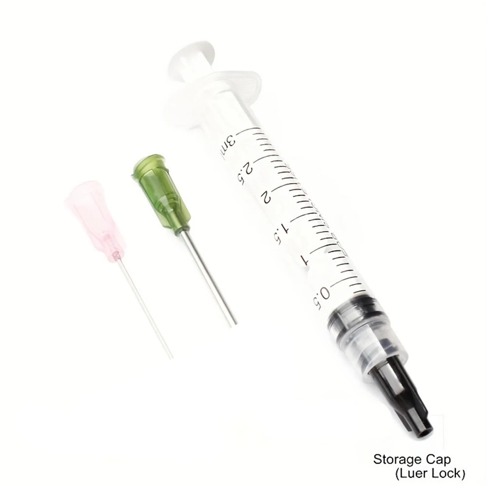 5Pcs/Set Glue Applicator Syringe with Blunt Tip Needle and Cap for Liquids, Glues, additional angle