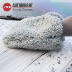 AUTOBRIGHT Premium Car Wash Mitt Thick Scratch-Free High Absorbency Soft Microfiber Glove for Car Cl