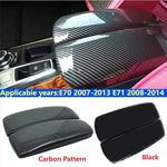 Center Console Lid Armrest Storage Box Cover Carbon Fiber ABS Replacement for BMW X5 E70 2008 2013 X6 E71 2008 2014