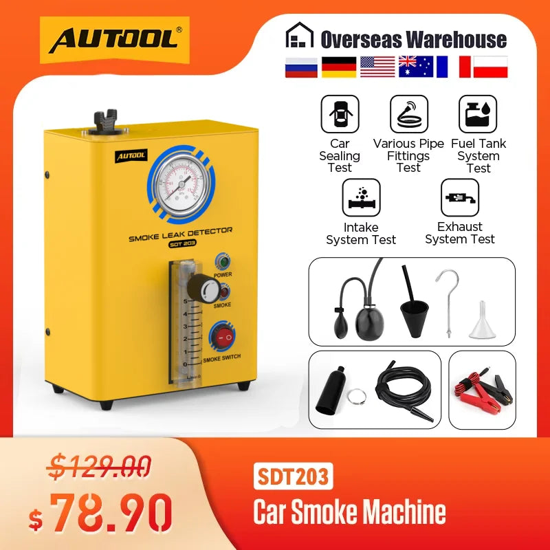 AUTOOL SDT203 Automotive Smoke Leak Detector EVAP Vacuum Smoke Machine Car Pipe Leakage Diagnostic Test Smoking Leak Detection #