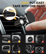 Magnetic Car Phone Holder with Air Vent Clip, 360 Degree Adjustable